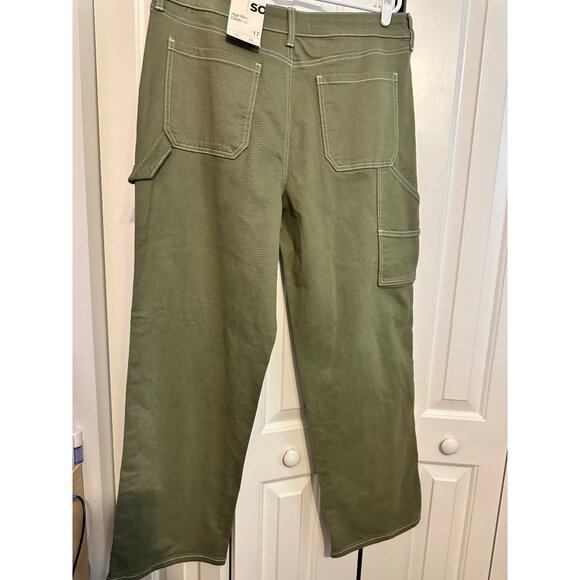 So High Rise Carpenter Jeans Dad Pants - Green - size 17‎ / 33 NEW - Picture 8 of 8